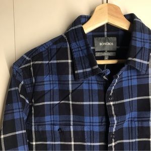 Bonobos tailored slim-fit button-down flannel, XL